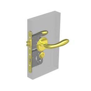 Southco McCoy Star Entry Door Latch, Portifino Handle, Star Key Lock, Left Hand Out, 28 - 37mm (1.13 - 1.50 in) Door Thickness, Diamond Brass