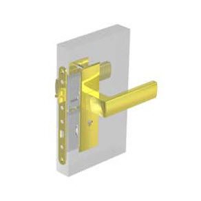 Southco McCoy Star Entry Door Latch, Nordic Handle, Star Key Lock, Right Hand Out, 22 - 30mm (.88 - 1.19 in) Door Thickness, Diamond Brass