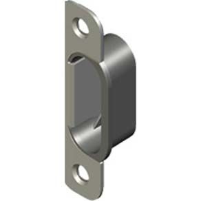 Southco Entry Door Keeper (Striker), With Dustbin, 16mm (.63 in) Offset, Brass, Nickel Plated