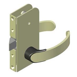 Southco Offshore Entry Door Latch, Flush Mount, Right Hand In, Privacy Knob, 14.5 - 17mm (.56 - .69 in) Door Thickness, Black