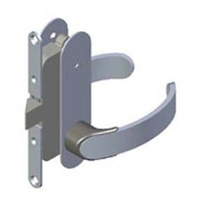 Southco Offshore Entry Door Latch, Mortise Mount, Right Hand Out, Privacy Knob, 18 - 22mm (.69 - .88 in) Door Thickness, Aluminum