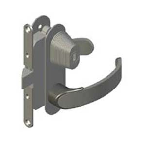 Southco Offshore Entry Door Latch, Mortise Mount, Left Hand Out, Key Locking, 18 - 22mm (.69 - .88 in) Door Thickness, Black