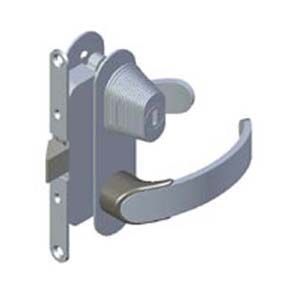 Southco Offshore Entry Door Latch, Mortise Mount, Left Hand In, Key Locking, 18 - 22mm (.69 - .88 in) Door Thickness, Aluminum