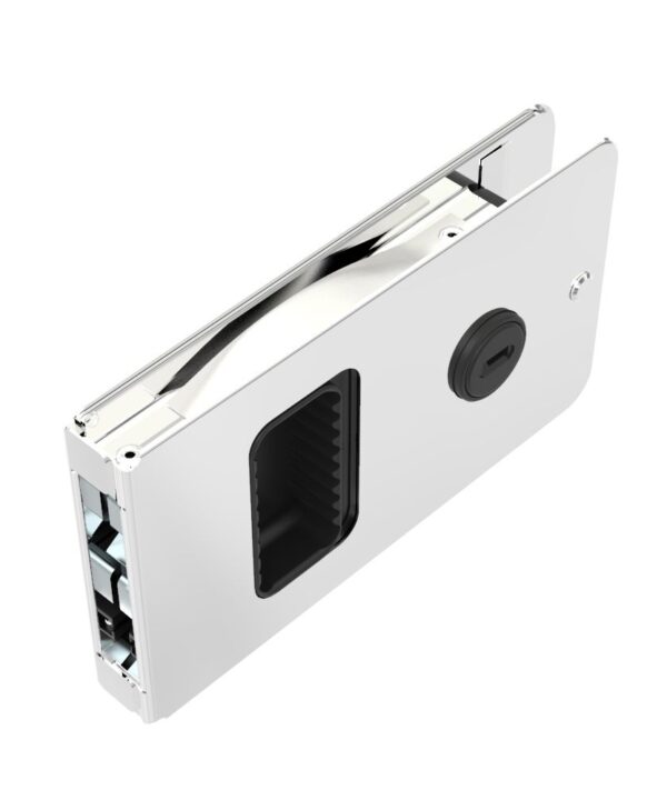 Southco Flush Entry Door Latch, Key Locking, Standard Design, Fits 12.7 (.50 in) Door Thickness, Stainless Steel, Polished