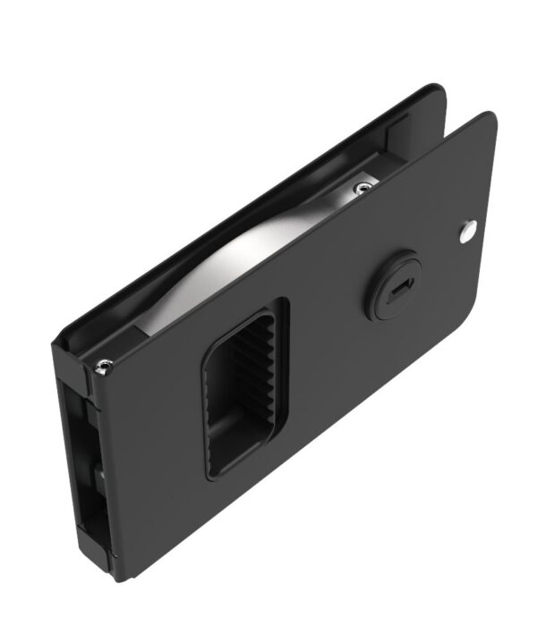 Southco Flush Entry Door Latch, Key Locking, Standard Design, Fits 12.7 (.50 in) Door Thickness, Aluminum, Black Anodized