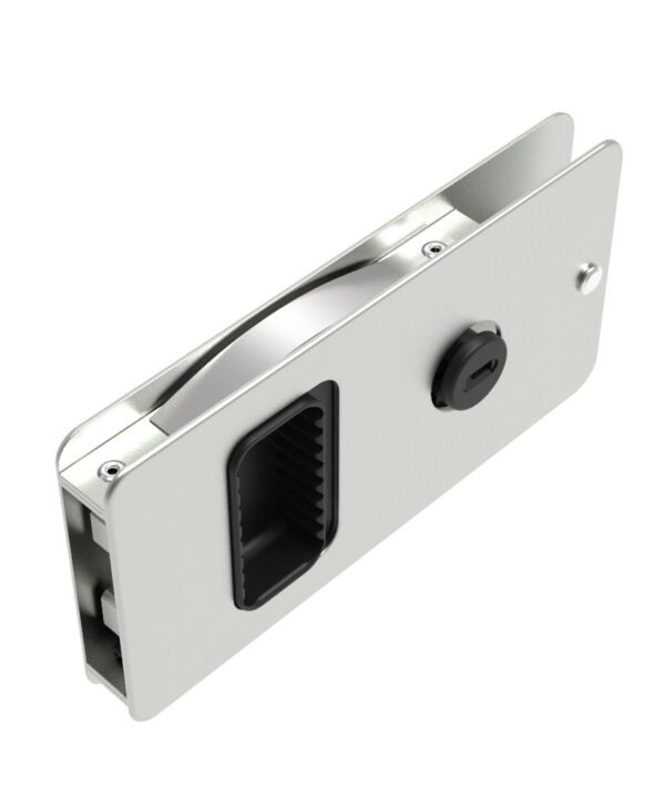Southco Flush Entry Door Latch, Key Locking, Standard Design, Fits 12.7 (.50 in) Door Thickness, Aluminum, Natural