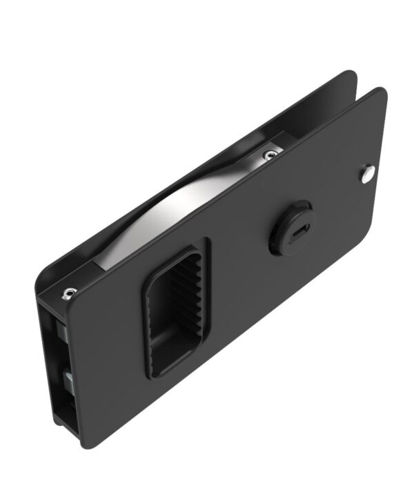 Southco Flush Entry Door Latch, Key Locking, Standard Design, Fits 12.7 (.50 in) Door Thickness, Aluminum, Black Anodized