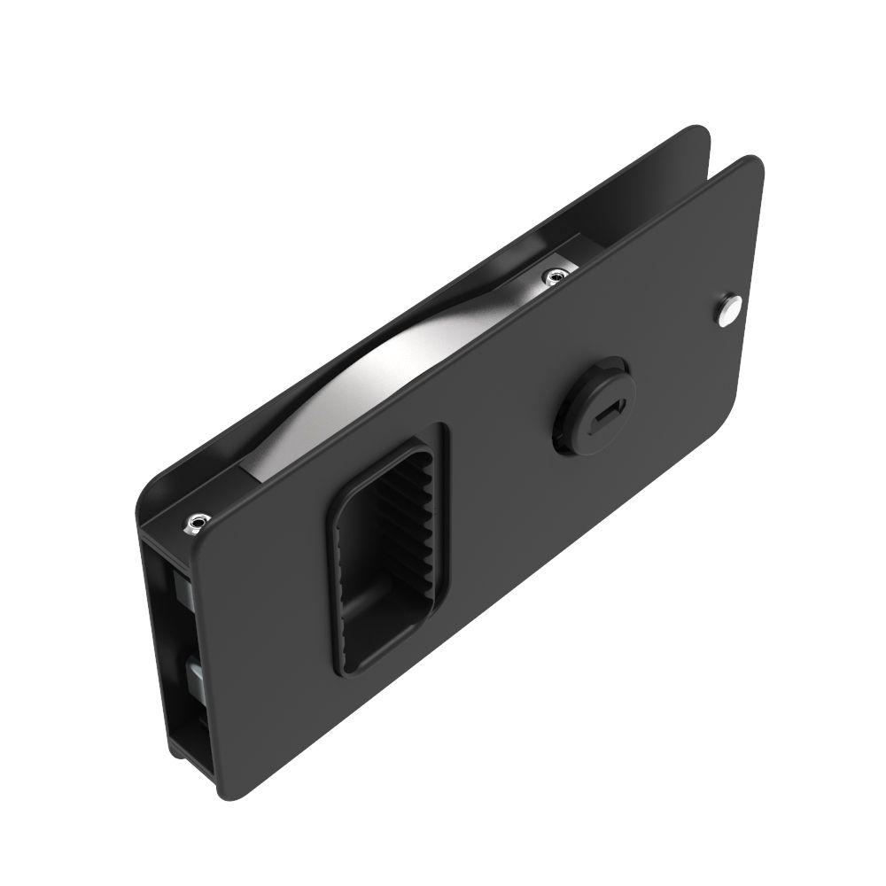 Southco Flush Entry Door Latch, Key Locking, Standard Design, Fits 12.7 (.50 in) Door Thickness, Aluminum, Black Anodized