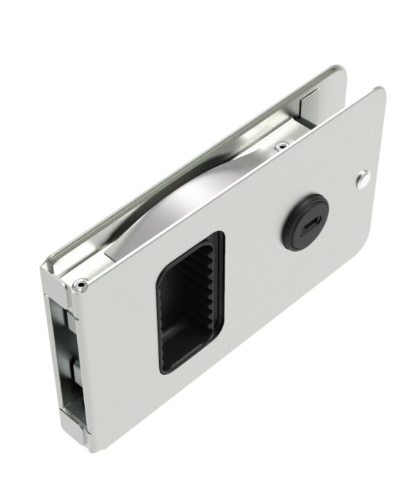 Southco Flush Entry Door Latch, Key Locking, Standard Design, Fits 12.7 (.50 in) Door Thickness, Aluminum, Natural