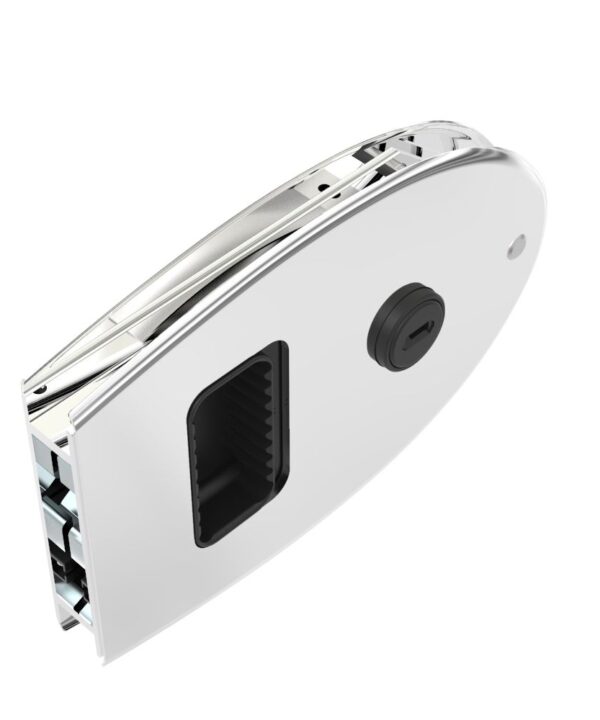 Southco Flush Entry Door Latch, Oval, Key Locking, Standard Design, Fits 12.7 (.50 in) Door Thickness, Stainless Steel, Polished