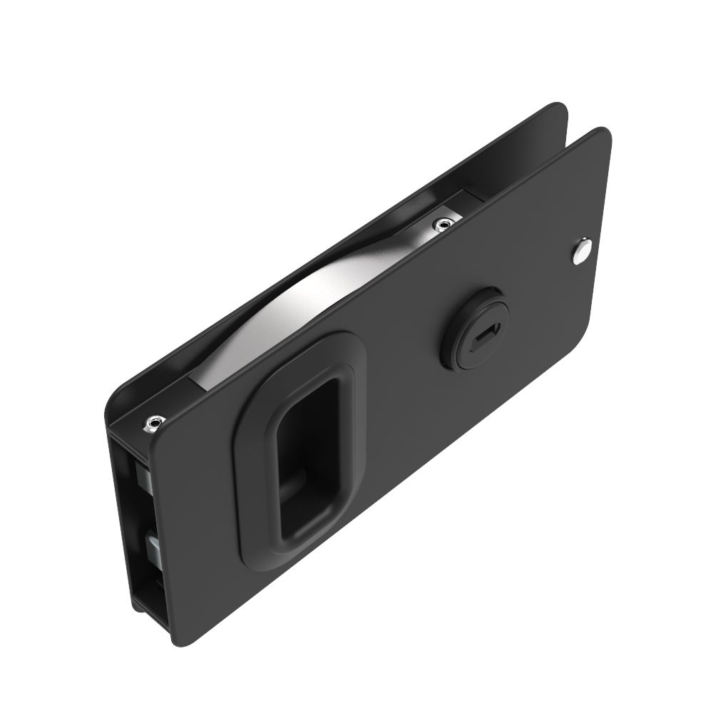 Southco Flush Entry Door Latch, Key Locking, Weather Proof Design, Fits 12.7 (.50 in) Door Thickness, Aluminum, Black Anodized