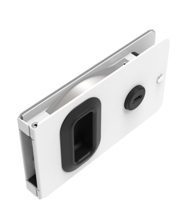Southco Flush Entry Door Latch, Key Locking, Weather Proof Design, Fits 12.7 (.50 in) Door Thickness, Aluminum, White Powder Coated
