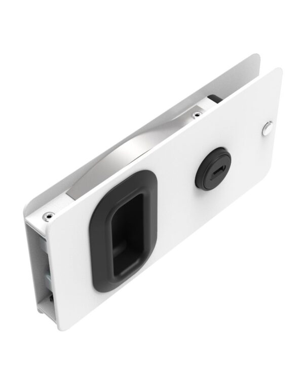 Southco Flush Entry Door Latch, Key Locking, Weather Proof Design, Fits 12.7 (.50 in) Door Thickness, Aluminum, White Powder Coated