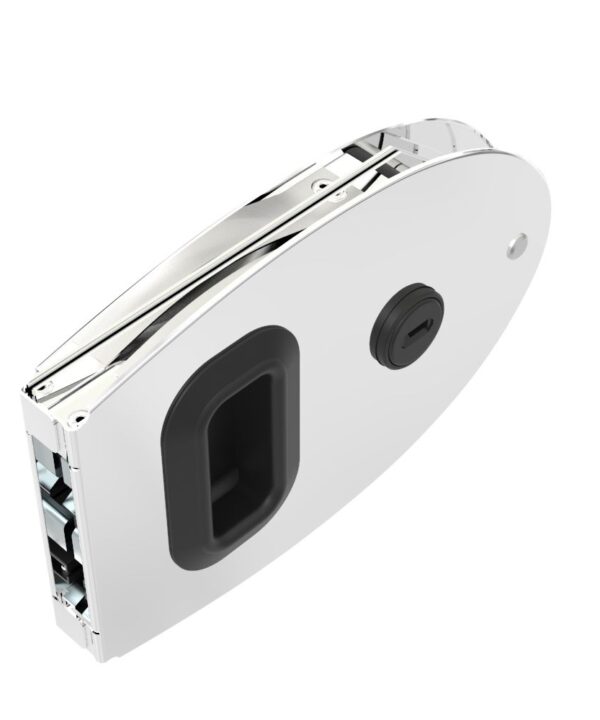 Southco Flush Entry Door Latch, Oval, Key Locking, Weather Proof Design, Fits 12.7 (.50 in) Door Thickness, Stainless Steel, Polished