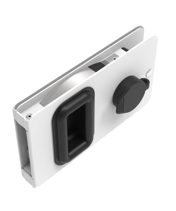 Southco Flush Entry Door Latch, Key Locking, Sealed Design, Fits 12.7 (.50 in) Door Thickness, Aluminum, White Powder Coated