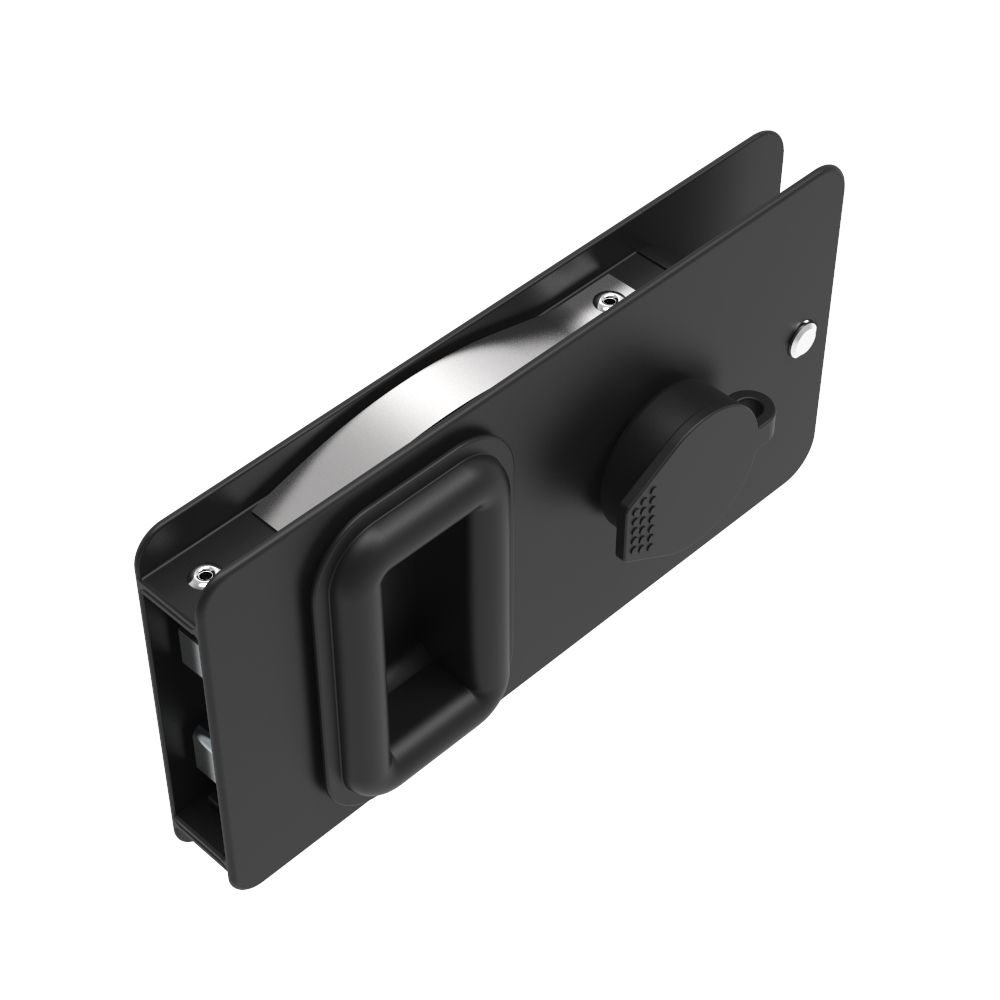 Southco Flush Entry Door Latch, Key Locking, Sealed Design, Fits 12.7 (.50 in) Door Thickness, Aluminum, Black Anodized