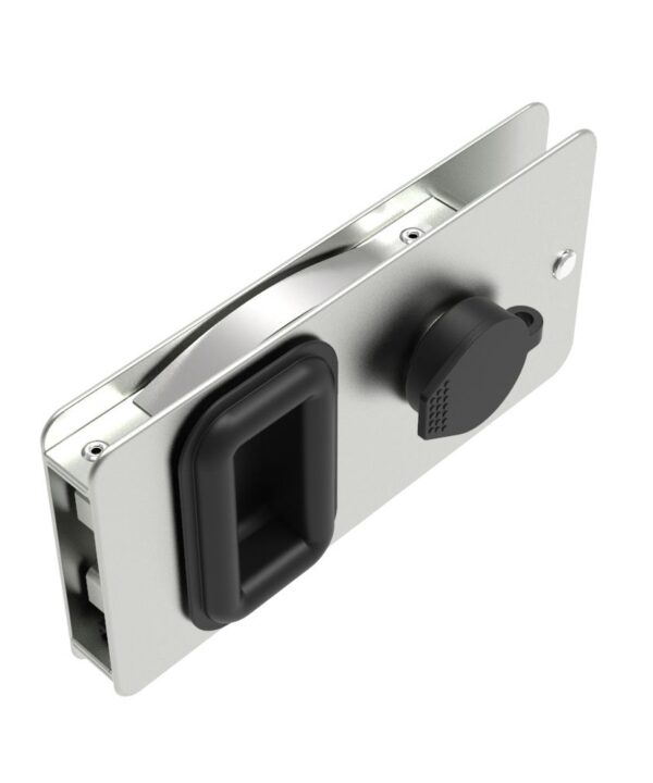 Southco Flush Entry Door Latch, Key Locking, Sealed Design, Fits 12.7 (.50 in) Door Thickness, Aluminum, Natural