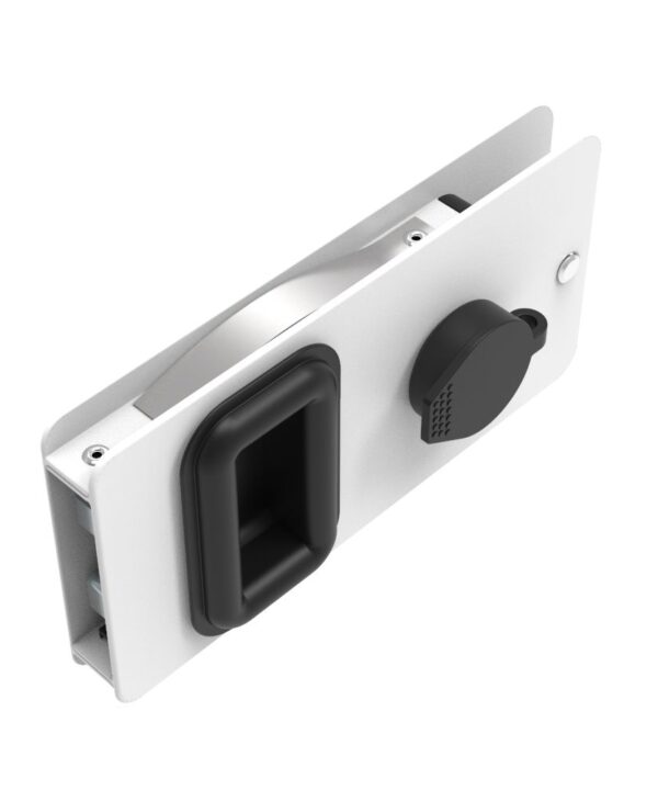 Southco Flush Entry Door Latch, Key Locking, Sealed Design, Fits 12.7 (.50 in) Door Thickness, Aluminum, White Powder Coated