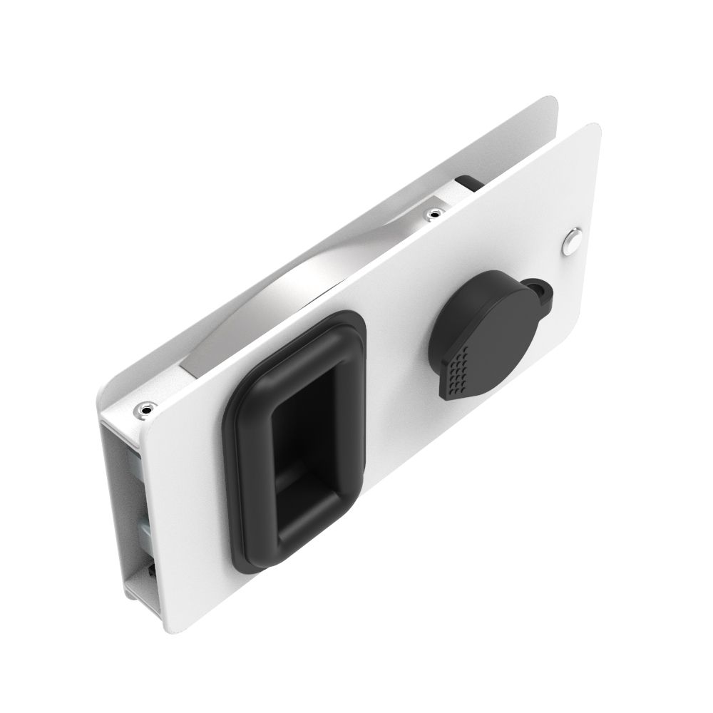 Southco Flush Entry Door Latch, Key Locking, Sealed Design, Fits 12.7 (.50 in) Door Thickness, Aluminum, White Powder Coated