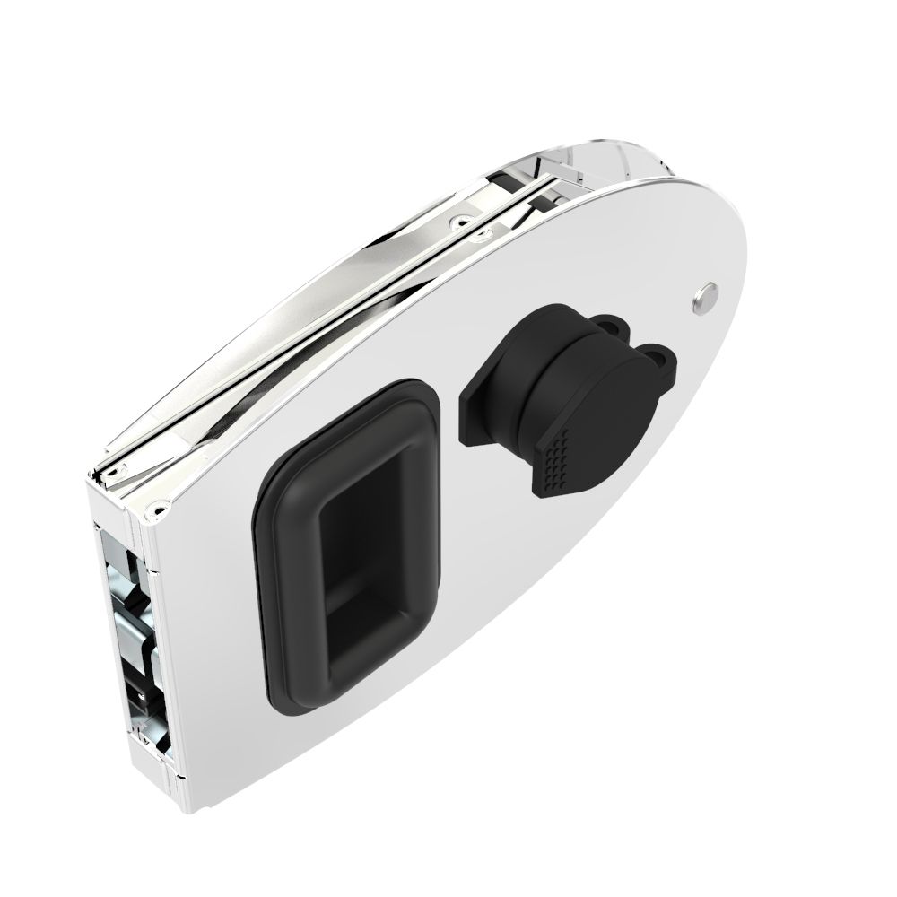 Southco Flush Entry Door Latch, Oval, Key Locking, Sealed Design, Fits 12.7 (.50 in) Door Thickness, Stainless Steel, Polished