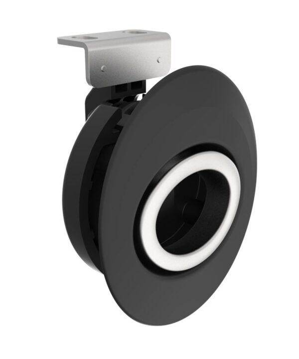 Southco Push-to-Close Latch, Non-Locking, 10-16mm (.39 - .63 in) Door Thickness, Plastic Components with 316 Stainless Steel Handle, Black Body, Electropolished Handle