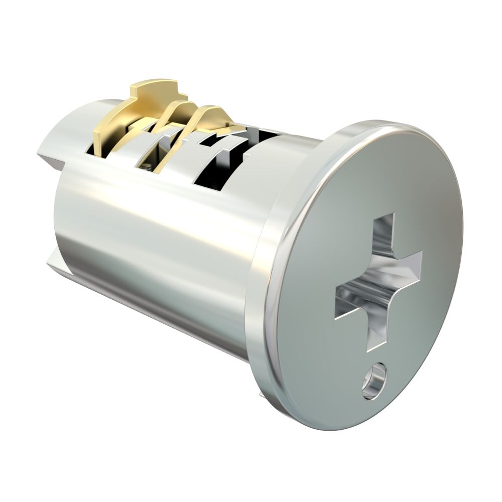 Southco Lock Plug, Phillips Recess, Zinc Alloy, Chrome Plated