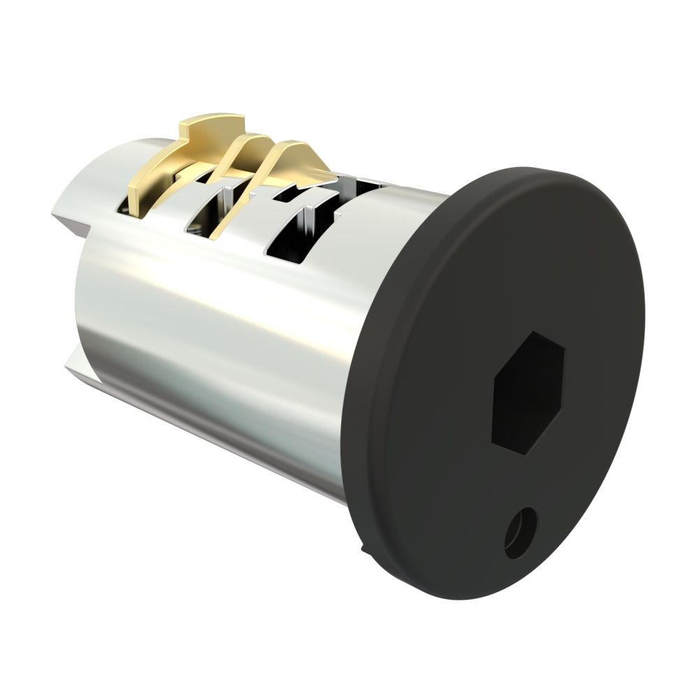 Southco Lock Plug, 4mm Hex Recess, Zinc Alloy, Powder Coat, Black