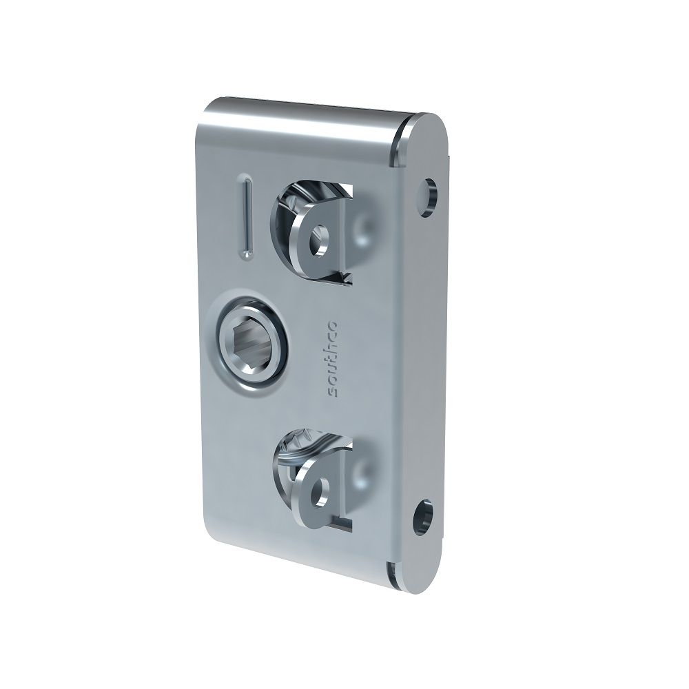 Southco Rotolock Butt-Joint Panel Fastening Latch, Rear Mount, Standard Latch, Steel, Hot-Dip Galvanized