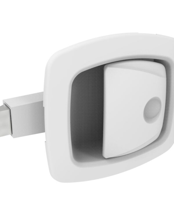 Southco Push-to-Close Latch, Non-Locking, Zinc Alloy, Powder Coat, White