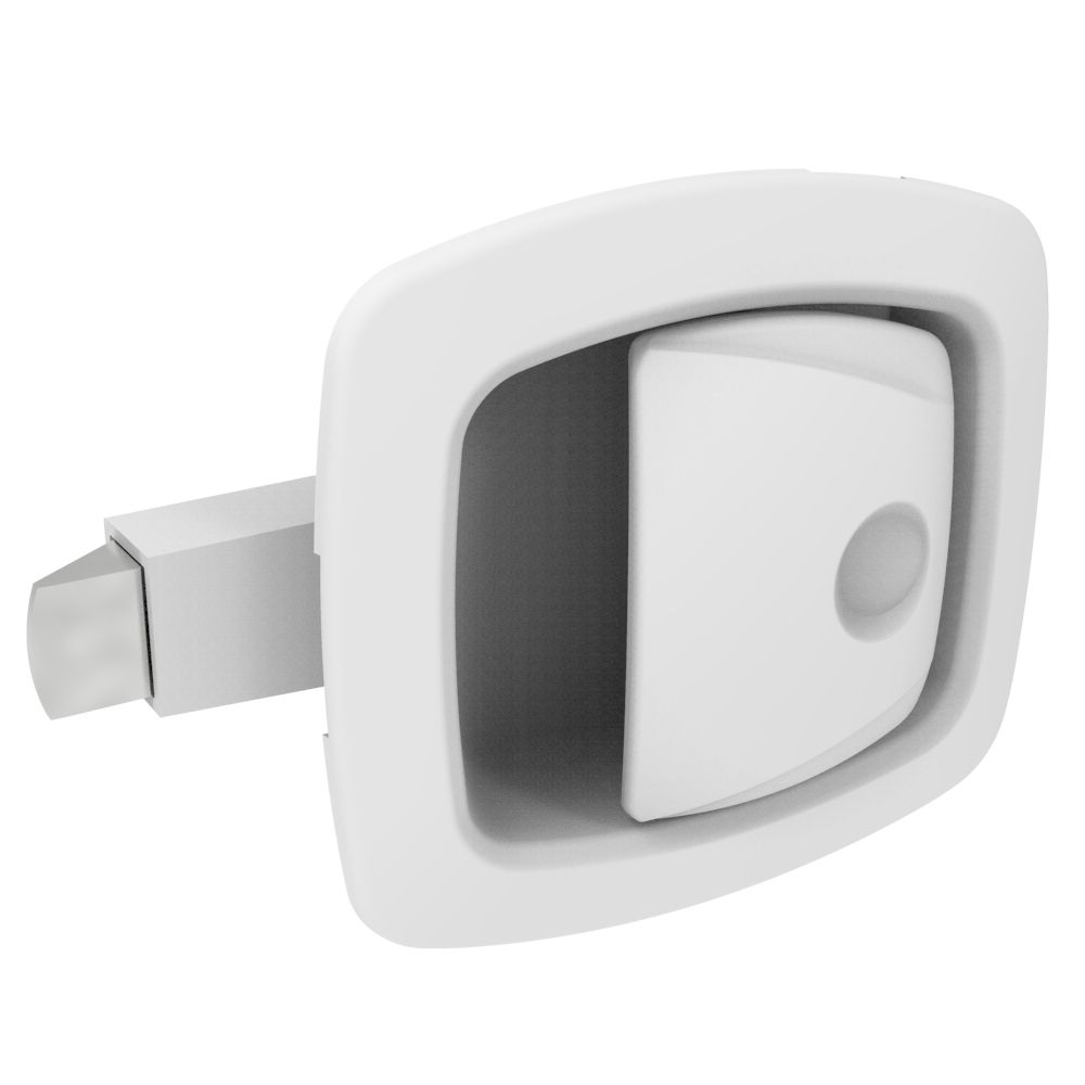 Southco Push-to-Close Latch, Non-Locking, Zinc Alloy, Powder Coat, White