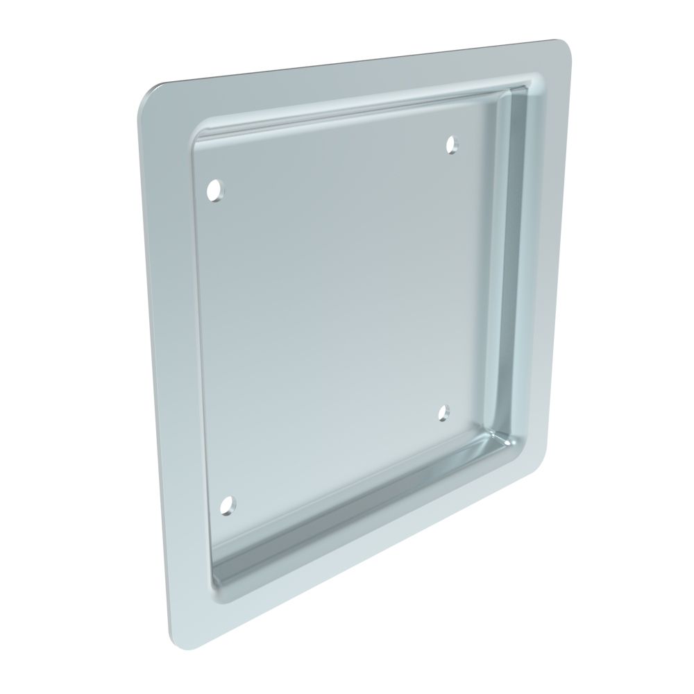 Southco Push-to-Close Latch Standard Mounting Bracket, Without Internal Handle Slot, Steel, Zinc Plate, Bright chromate, Bright