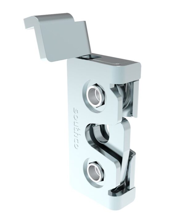 Southco Rotary Push-to-Close Latch, Micro Size, Two Stage, Direct Trigger, Integrated Bumper, M4 Thread, Steel, Zinc Nickel, Bright
