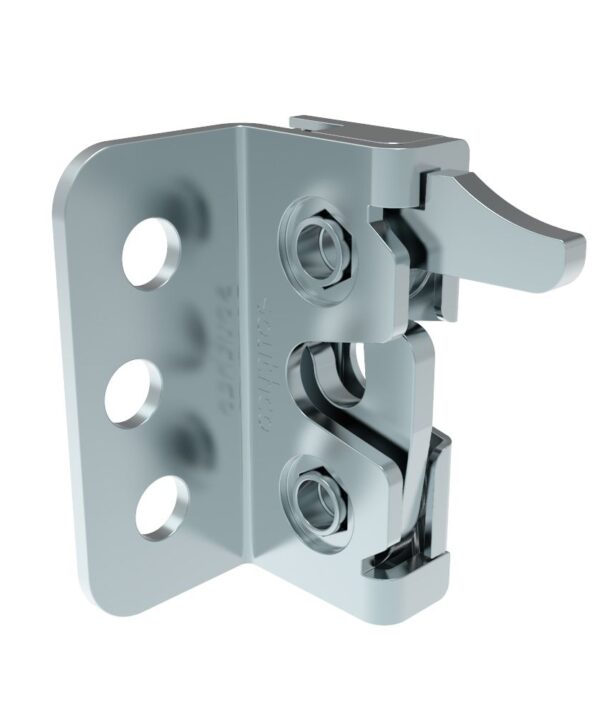 Southco Rotary Push-to-Close Latch, Micro Size, Single Stage, Hand Operation, 4.5 mm thru with Mounting Bracket, Steel, Zinc Plate, Bright Chromate Bright