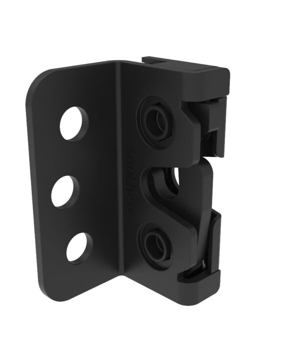 Southco Rotary Push-to-Close Latch, Micro Size, Two Stage, Bottom Trigger, 4.5 mm thru with Mounting Bracket, Steel, Zinc Nickel, Black