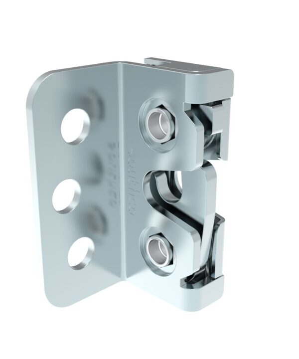 Southco Rotary Push-to-Close Latch, Micro Size, Two Stage, Bottom Trigger, 4.5 mm thru with Mounting Bracket, Steel, Zinc Nickel, Bright