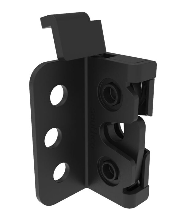 Southco Rotary Push-to-Close Latch, Micro Size, Two Stage, Direct Trigger, 4.5 mm thru with Mounting Bracket, Steel, Zinc Nickel, Black