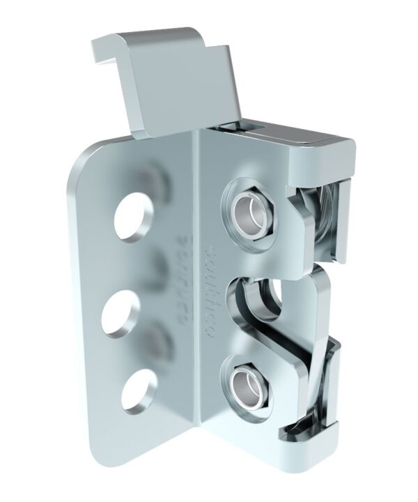 Southco Rotary Push-to-Close Latch, Micro Size, Two Stage, Direct Trigger, 4.5 mm thru with Mounting Bracket, Steel, Zinc Nickel, Bright
