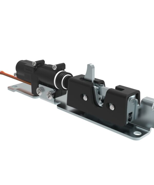 Southco Electronic Rotary Push-to-Close, Pull-to-Open Latch, Sealed, Plastic and Stainless Steel, Adhesive Backed, 12 Volts, without Connector