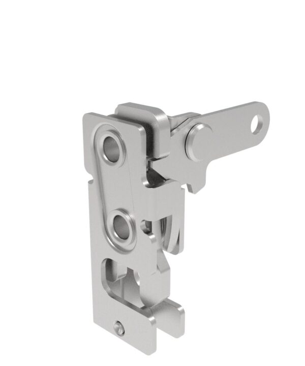 Southco Rotary Push-to-Close Latch, Small Size, Single Stage, Perpendicular Lever, 7.2 mm Through Hole, Stainless Steel, Passivate
