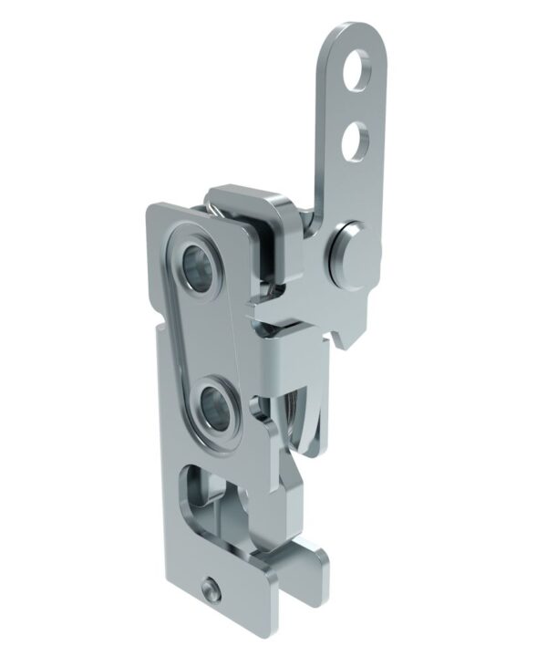 Southco Rotary Push-to-Close Latch, Small Size, Single Stage, In-Line Lever, 7.2 mm Through Hole, Steel, Zinc Plate, Bright chromate