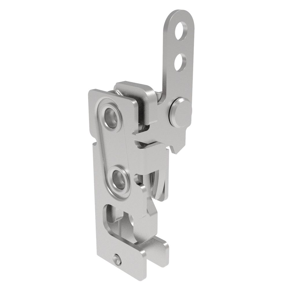 Southco Rotary Push-to-Close Latch, Small Size, Single Stage, In-Line Lever, 7.2 mm Through Hole, Stainless Steel, Passivate