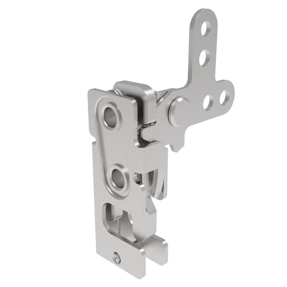 Southco Rotary Push-to-Close Latch, Small Size, Single Stage, 2-Point Lever, 7.2 mm Through Hole, Stainless Steel, Passivate