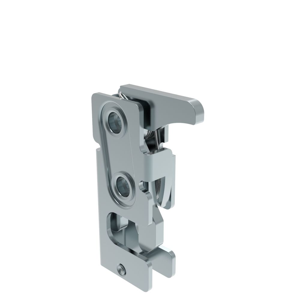 Southco Rotary Push-to-Close Latch, Small Size, Single Stage, Hand Operated, 7.2 mm Through Hole, Steel, Zinc Plate, Bright chromate