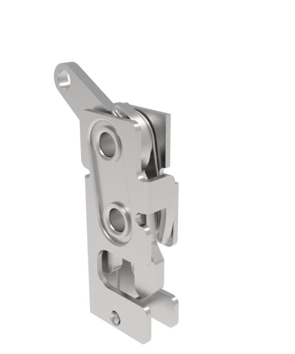 Southco Rotary Push-to-Close Latch, Small Size, Single Stage, Bottom Trigger, 7.2 mm Through Hole, Stainless Steel, Passivate