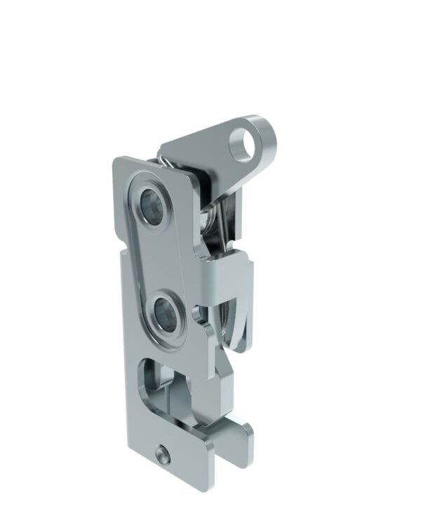 Southco Rotary Push-to-Close Latch, Small Size, Single Stage, Top Trigger, 7.2 mm Through Hole, Steel, Zinc Plate, Bright chromate