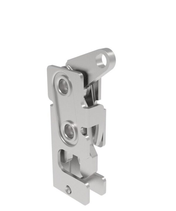 Southco Rotary Push-to-Close Latch, Small Size, Single Stage, Top Trigger, 7.2 mm Through Hole, Stainless Steel, Passivate