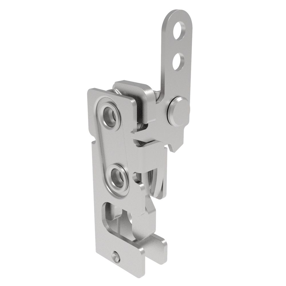 Southco Rotary Push-to-Close Latch, Small Size, Single Stage, In-Line Lever, 1/4-20 Thread, Stainless Steel, Passivate