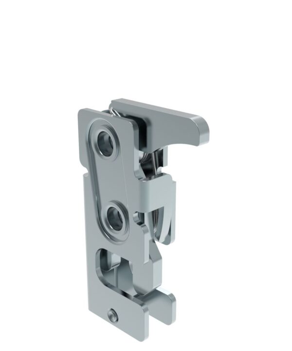 Southco Rotary Push-to-Close Latch, Small Size, Single Stage, Direct, 1/4-20 Thread, Steel, Zinc Plate, Bright chromate