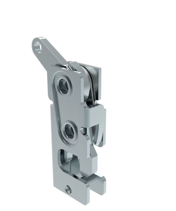 Southco Rotary Push-to-Close Latch, Small Size, Single Stage, Bottom Trigger, 1/4-20 Thread, Steel, Zinc Plate, Bright chromate