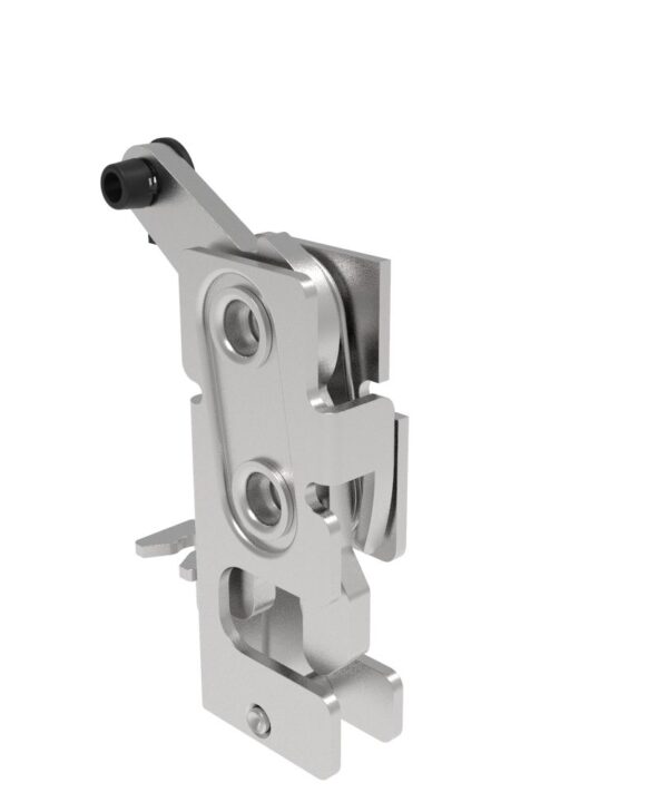 Southco Rotary Push-to-Close Latch, Small Size, Single Stage, Bottom Trigger, 1/4-20 Thread, Stainless Steel, Passivate
